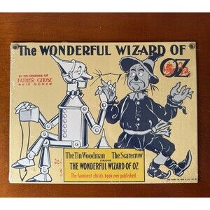 Vintage 1988 Ande Rooney Wizard Of Oz Metal Sign Tin Man Scarecrow New Sealed